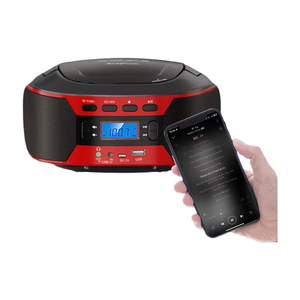 วิทยุพกพาแบบพับได้พร้อมเครื่องเล่นซีดี วิทยุ FM ช่องต่อ USB MP3 AUX บลูทูธ หน้าจอ LCD รีโมทคอนโทรล สำหรับใช้ในบ้าน โรงเรียน ห้องครัว - Product Image 2