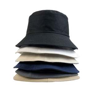 Chapeau seau mode pas cher réversible en gros blanc avec logo personnalisé couleur unie - Product Image 1