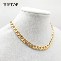 Collar de Cadena Unisex Personalizado Justop de Acero Inoxidable con Baño de Oro de 18K, Joyería Ecológica Moderna Modelo 9102688 para Hombres y Mujeres
