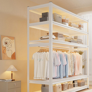 Étagères Simple Placard Location Chambre Avec Maison Chambre Assemblage Métal <span class=keywords><strong>Angle</strong></span> Acier Art Stockage Ouvert Checkroom - Product Image 3