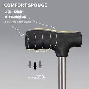 Folding Cane <b>Stool</b> Stainless Steel Lightweight Non Slip <b>Portable</b> Travel Mobility Aid For Elderly Hiking Stick - Product Image 2