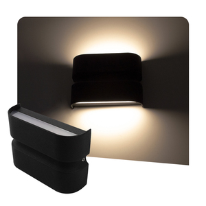 Lámpara de pared Led moderna <span class=keywords><strong>Luminarias</strong></span> <span class=keywords><strong>para</strong></span> <span class=keywords><strong>exteriores</strong></span> Mural Exterior Porche Jardín Blanco y negro arriba y abajo Aplique de pared Luces de pared - Product Image 1