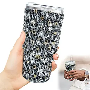 30OZ 20OZ Kustom Stainless Steel Bling Tumbler Cangkir Dalam Jumlah Besar, Berlian Imitasi Vakum Disegel Hadiah Natal Kopi Termos Tumbler