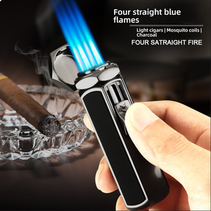 Encendedor de cigarros de Metal a prueba de viento con llama azul llena de Gas, venta al por mayor, encendedores de cigarros Jet, encendedor de antorcha de Metal de lujo - Product Image 4