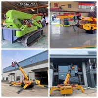 Mini-grue araignée sur chenilles à flèche télescopique, avec bras articulé, diesel, électrique, CA, pour levage de charges lourdes en construction, certifiée CE ISO