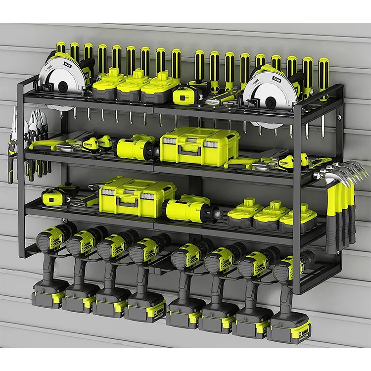 4 katmanlar depoları pil matkap ekran bahçe duvara monte alet düzenleyici duvar rafları raf garaj aracı depolama garaj için