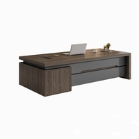 Ensemble de chaises de bureau modernes, simples et luxueuses en MDF Bureau du directeur du président du patron en bois clair