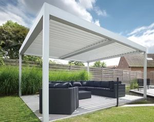 Pérgola de Aluminio Bioclimática con Techo de Láminas Ajustables para Jardín Exterior, Resistente a la Lluvia, Modelo <span class=keywords><strong>DUODA</strong></span> 888 - Product Image 6