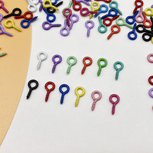 Juego de tornillos de ojo multicolor, Mini cáncamos de Metal para manualidades DIY, fabricación de joyas, modelo de construcción, accesorios para muñecas, ornamento - Product Image 3
