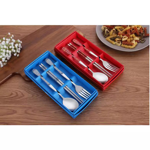 Three-piece Tableware <strong>Set</strong> <strong>Chinese</strong> Blue-and-White Porcelain Spoons <strong>Knives</strong> and Forks Tableware <strong>Set</strong> Stainless Steel Tableware - Product Image 4