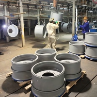 Jante en acier 3 pièces de 24 pouces 24-10.00/1.7 pour chargeuse sur pneus, grue et excavatrice KALMAR Terex 375 Anchises Sandvik, pneu 14.00-24