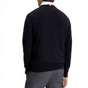 Pull en laine/acrylique noir pour homme, col en V, respirant, séchage rapide, anti-boulochage, anti-rétrécissement, 400g, manches longues, vêtements d'hiver 2027 - Product Image 4