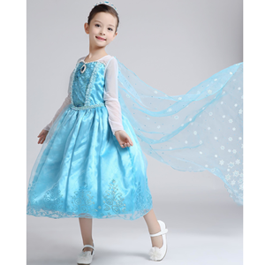 Costume de princesse Anna <span class=keywords><strong>Elsa</strong></span> à paillettes de haute qualité pour enfants, film télévisé, manches longues, couleur bleu clair, cosplay, fête d'anniversaire, Halloween - Product Image 2