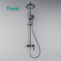 Robinet de douche en laiton, pour la salle de bains, gris et noir