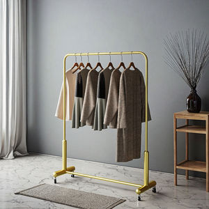 Porte-manteau simple sur pied, support de rangement mobile pour chambre à coucher, présentoir de vêtements, support de rangement multifonctionnel pour vêtements - Product Image 5