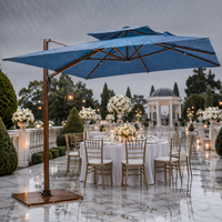 Parasol Cantilever Commercial en Alliage d'Aluminium avec Manivelle et Réglage d'Inclinaison pour Hôtels, Complexes Hôteliers, Restaurants, Fournisseur Extérieur OEM