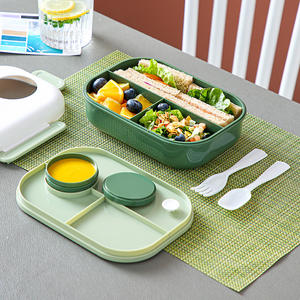 กล่องข้าวพลาสติกแบบใช้ซ้ำได้ WJ02 Bencircle กล่องอาหารชั้นเดียว สำหรับเด็กและผู้ใหญ่ ใช้ในโรงเรียน สำนักงาน เก็บความร้อนได้ - Product Image 4