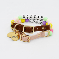 Collier pour animaux de compagnie en cuir PU souple avec boucle de fermeture et longueur réglable pour chiens et chats, collier pour animaux de compagnie en PU à fermeture à pression