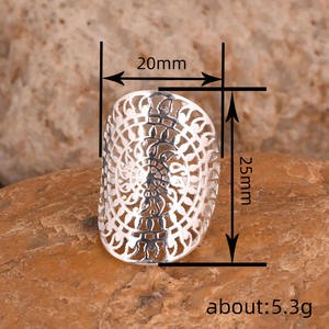 Anello da Cocktail in Argento T0943, Stile Bohémien, Anello Unisex alla Moda con Design Intricato in Filigrana, Ideale come Regalo - Product Image 4