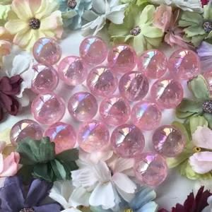 Esfera de cristal de calcita Rosa Bola de piedras preciosas Huevo de jaspe Artesanía de cristal Esfera de piedras preciosas Regalos Recuerdos Productos espirituales