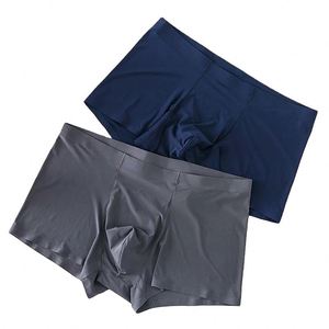 Calzoncillos bóxer de seda helada para hombre, ropa interior masculina premium, calzoncillos bóxer suaves, transpirables y refrescantes. - Product Image 1