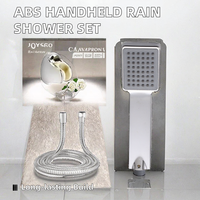 Ensemble de pommeau de douche pluie à main à fonction unique carré en ABS trois pièces finition chromée Installation facile Accessoires de robinet de salle de bain