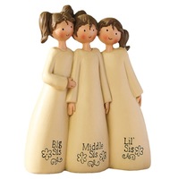 Figura de Resina de Tres Hermanas, Estatua de la Hermana Mayor, Mediana y Pequeña Celebrando la Amistad, Regalo, Decoración del Hogar, Adorno Familiar