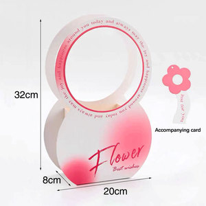 Cestas <span class=keywords><strong>de</strong></span> <span class=keywords><strong>regalo</strong></span> <span class=keywords><strong>de</strong></span> papel con asa Embalaje <span class=keywords><strong>de</strong></span> flores Cajas vacías Embalaje floral Bolsas <span class=keywords><strong>de</strong></span> regalos para cumpleaños Boda Novia Ducha - Product Image 2