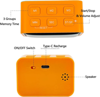 Timer LED Mini Digital, Timer Hitung Mundur/Naik LED Isi Ulang, 3 Waktu Memori Pra-Atur, Alarm Keras, Fungsi Nyala/Mati, Ideal untuk Pekerjaan Rumah