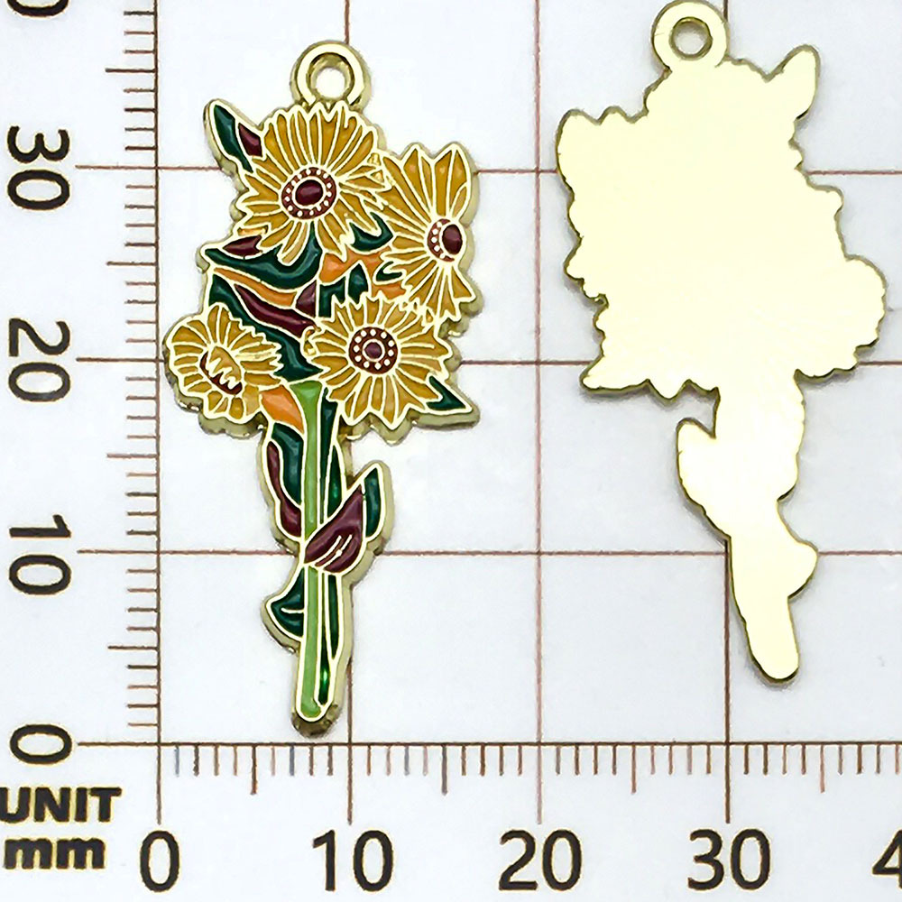 Un tournesol jaune dégoulinant d'huile - 2,7g - 37*17mm - 19171