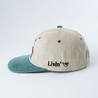 Topi Snapback Corduroy 6 Panel Tanpa Struktur Bordir Logo Kustom untuk Unisex Pria Wanita dengan Bagian Belakang yang Dapat Disesuaikan