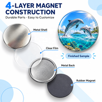 Kit de fabrication d'aimants ronds de 58 mm (2,25 pouces) avec découpeuse et 100 ensembles de matériaux et composants en plastique pour usage en restaurant