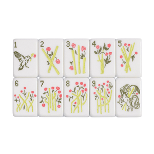 Juego de Fichas de Mahjong Americanas con <span class=keywords><strong>Diseño</strong></span> de Campos de Golf y Flores, de Acrílico Moderno de Cuatro Capas, con Rayas, Venta al Por Mayor - Product Image 6