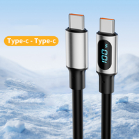 Câble de données de charge rapide 100W USB-C à C avec affichage de l'alimentation 1.2m pour chargeurs iPhone 13 14 15 16 PD 27W
