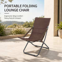 Chaise pliante rectangulaire portable en métal de style européen moderne, en tissu Oxford, pour balcon, camping, pique-nique, plage