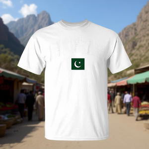 Camiseta con gráfico de la bandera de Pakistán, ropa informal blanca para hombre - Product Image 3
