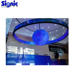 Esfera de led 3d, venda quente, cor completa, interior 360, p3 p4 p5 p6, alta brilho, esférica, visor led