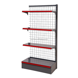 Single Side <span class=keywords><strong>Wire</strong></span> Mesh Back Panel Shelf Thiết Kế Phổ Biến Tùy Chỉnh/Tùy Chỉnh Hiển Thị Gondola Siêu Thị Kệ - Product Image 2