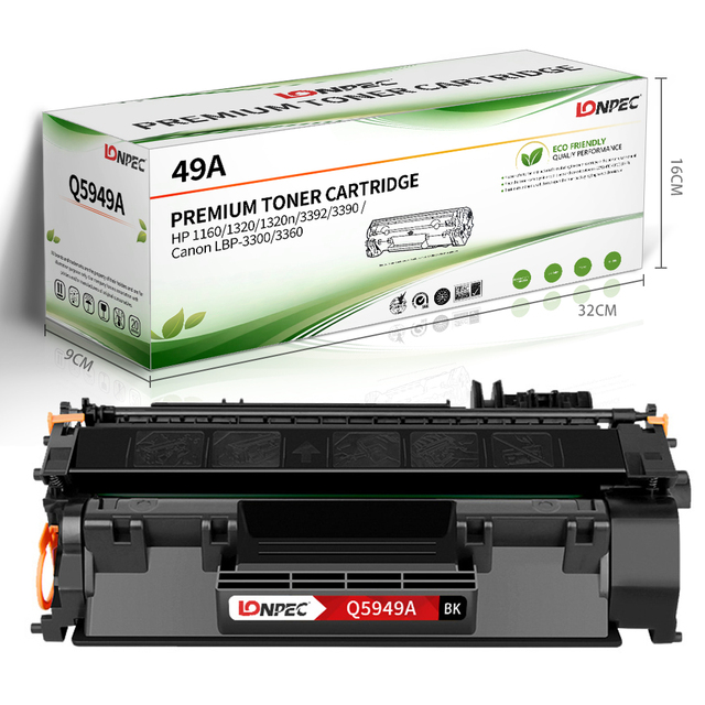 Lonpec Compatible Full 49A Q5949A Black Toner Cartridge for HP 1160/1320/1320n/3392/3390 2500 Pages Yield 24-Month Warranty Bulk