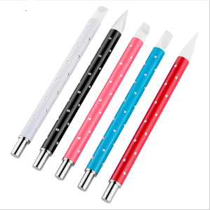 Pinceau en silicone coloré avec manche métallique pour nail art, outil d'impression, éponge et pinceau en silicone pour la création de motifs ombrés en gel pour manucure - Product Image 1