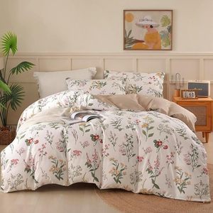 Juego de <span class=keywords><strong>Funda</strong></span> Nórdica Botánica, Juego de Ropa de Cama con Estampado de Hojas, <span class=keywords><strong>Funda</strong></span> Nórdica Suave para Dormitorio Moderno con Estampado de Hojas - Product Image 4