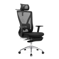 Chaise de travail chaise de bureau moderne ergonomique en maille avec repose-pieds