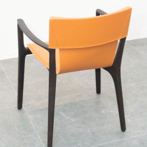 Elegant Contemporary Walnut Wood Lounge <b>Armchair</b> Upholstered Accent Chair for Luxury Living Room Villa Hotel Furniture PISANO - Product Image 5