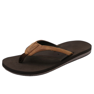 Chanclas de cuero con punta abierta para hombre de PU de buena calidad del proveedor de China, ligeras y antideslizantes para verano e invierno - Product Image 1