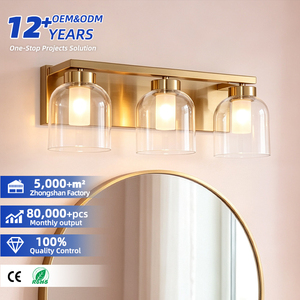 Modern Copper <b>Wall</b> Lamp <b>With</b> Glass Dome Shade 2700K Warm White LED E27 <b>Switch</b> Control Bathroom Vanity <b>Light</b> - Product Image 1