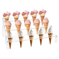 Rehausseurs de présentation en acrylique 15 trous personnalisés à 3 niveaux de haute qualité Supports transparents pour cupcakes Organisateur pour fêtes d'anniversaire portables