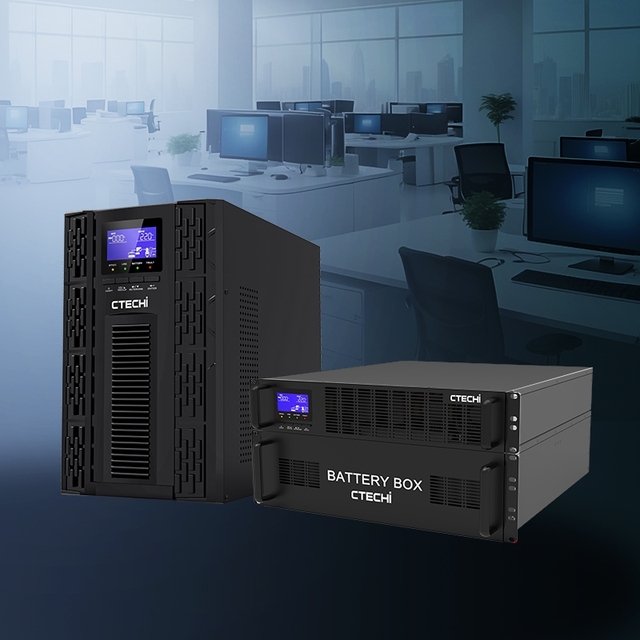 Long Battery Lifecycle Single Phase 10kVA UPS Backup Power Smart Uninterruptible Power Supply Built-in External Lifepo4 Battery
