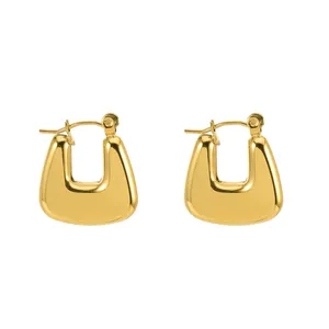 Custom wholesale new design gold plated stainless steel woman fancy jewelry verified supplier fashion earrings