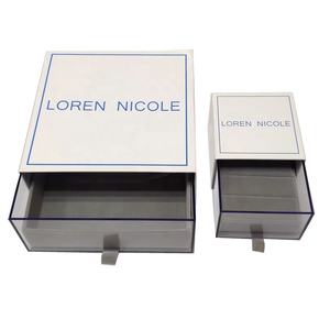 Boîtes d'emballage de tiroir en acrylique à manches en carton rigide personnalisées pour bijoux avec logo - Product Image 1