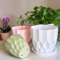 Pot Bunga Desain Gelombang Berlian yang Stylish untuk Dekorasi Rumah Indoor Outdoor, Ringan dan Tahan Lama, Cocok untuk Pusat Perbelanjaan